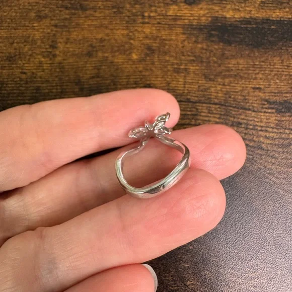 Silver Crystal Butterfly Ring size 5 Hallmarked 925 RSC - Picture 10 of 11